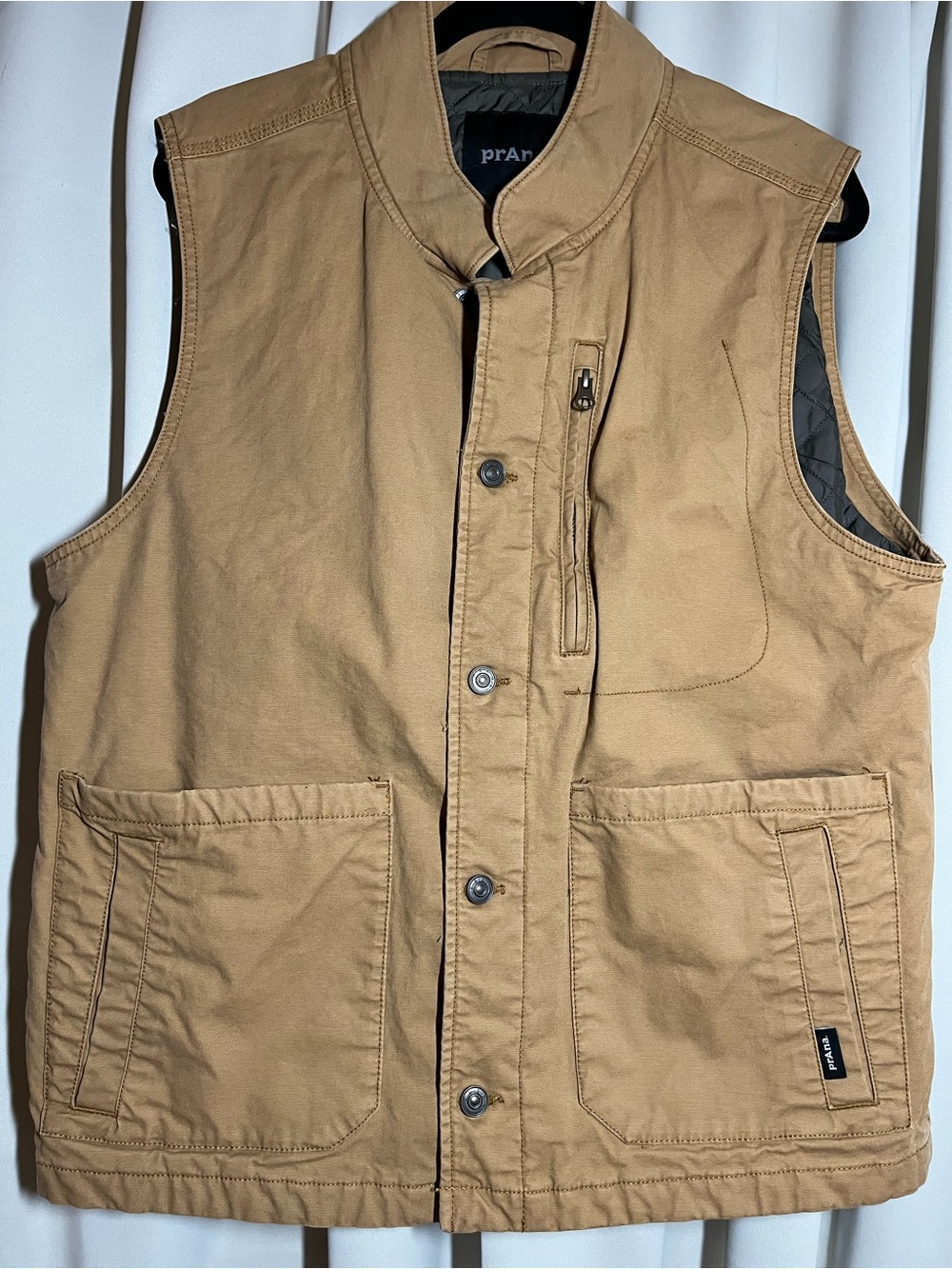 Prana Men's Tan Quilted Utility Vest